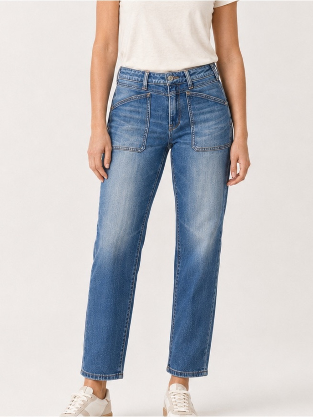 Pilcro & The Letterpress Slim Boyfriend Jeans 27 Light Wash Patch Pocket